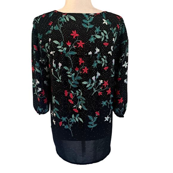 LC Lauren Conrad Floral Print Polka Dot Top - Picture 6 of 7